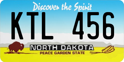 ND license plate KTL456