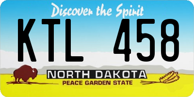 ND license plate KTL458