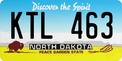 ND license plate KTL463