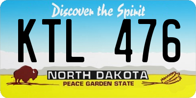 ND license plate KTL476