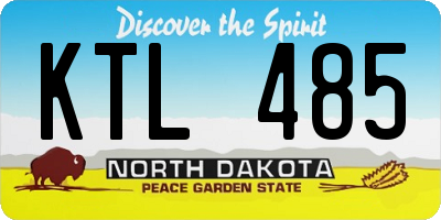 ND license plate KTL485