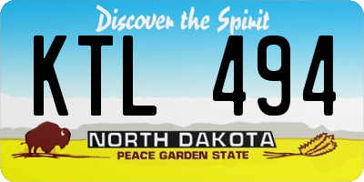 ND license plate KTL494