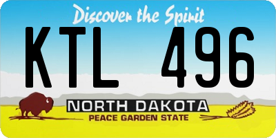 ND license plate KTL496