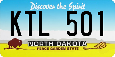 ND license plate KTL501