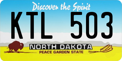 ND license plate KTL503