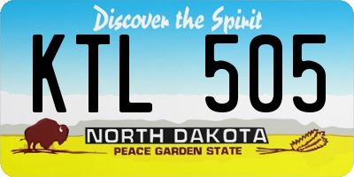 ND license plate KTL505