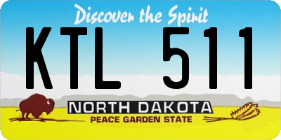ND license plate KTL511