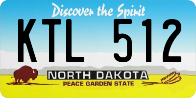 ND license plate KTL512
