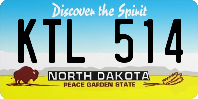 ND license plate KTL514