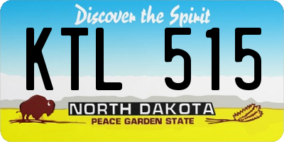 ND license plate KTL515