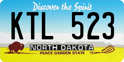 ND license plate KTL523