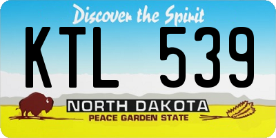 ND license plate KTL539