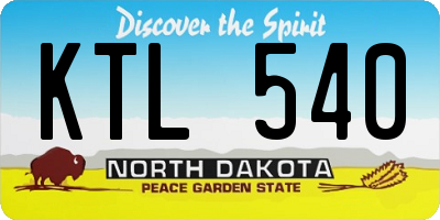 ND license plate KTL540