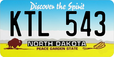 ND license plate KTL543