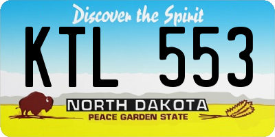 ND license plate KTL553