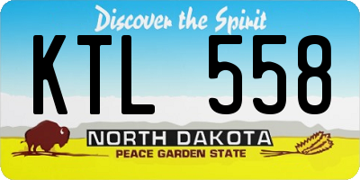 ND license plate KTL558