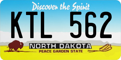 ND license plate KTL562