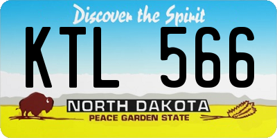 ND license plate KTL566