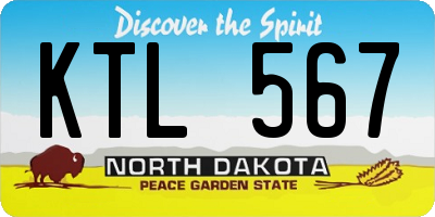 ND license plate KTL567