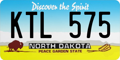 ND license plate KTL575
