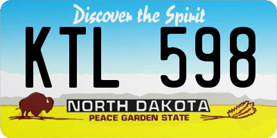 ND license plate KTL598