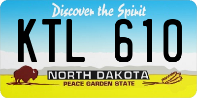 ND license plate KTL610
