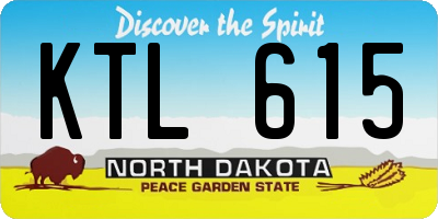 ND license plate KTL615
