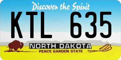 ND license plate KTL635