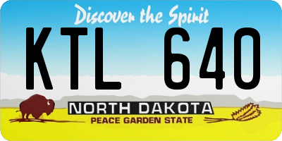 ND license plate KTL640