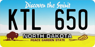 ND license plate KTL650