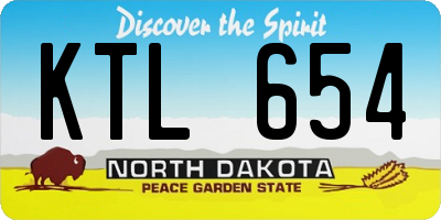 ND license plate KTL654