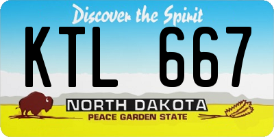 ND license plate KTL667