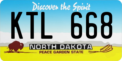 ND license plate KTL668