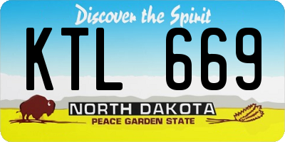 ND license plate KTL669