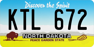 ND license plate KTL672