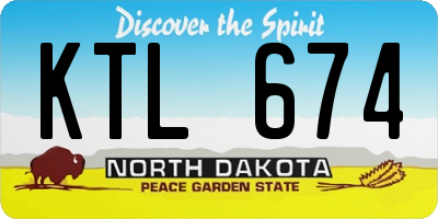 ND license plate KTL674