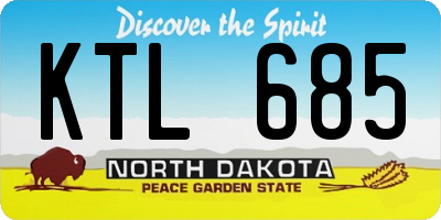 ND license plate KTL685