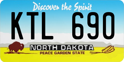 ND license plate KTL690