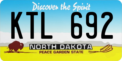 ND license plate KTL692