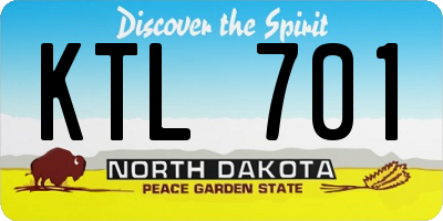 ND license plate KTL701