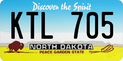 ND license plate KTL705