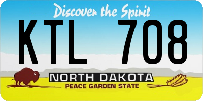ND license plate KTL708