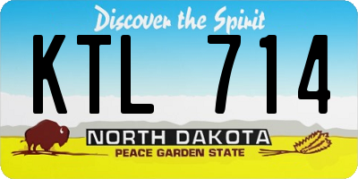 ND license plate KTL714