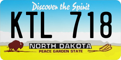 ND license plate KTL718