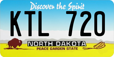 ND license plate KTL720