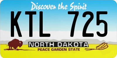 ND license plate KTL725