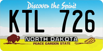 ND license plate KTL726