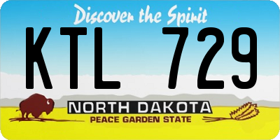 ND license plate KTL729