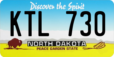 ND license plate KTL730