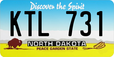 ND license plate KTL731